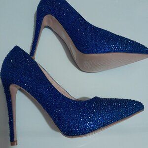 Royal Blue Sequined Stilletos